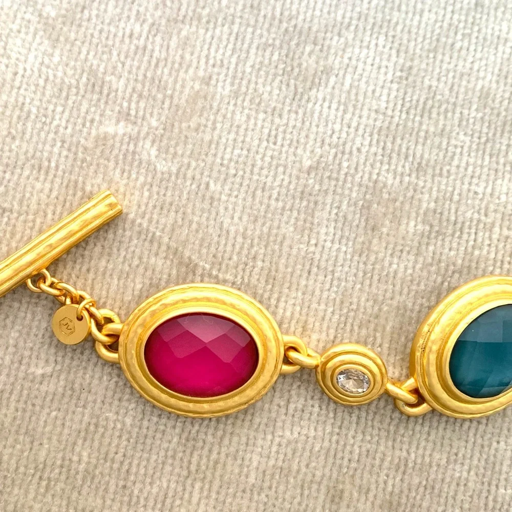 JULIE VOS® Tudor Large, Trillion cut stone gemstone Crystal Burnished Bracelet
